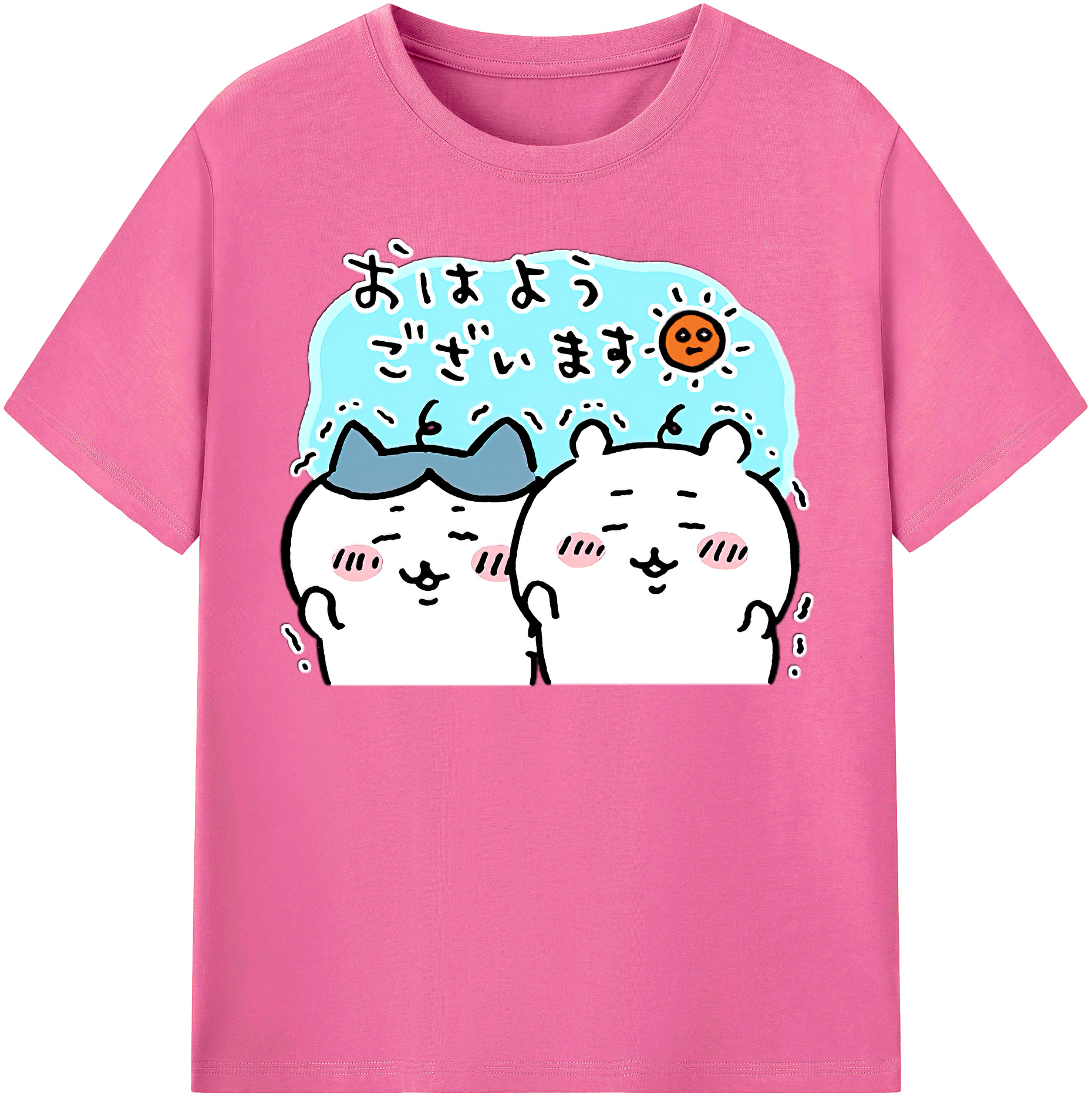 （画像用） ちいかわ ハチワレ Chii-kawa hachiware レディースカジュアルプリントTシャツ（綿100％）
